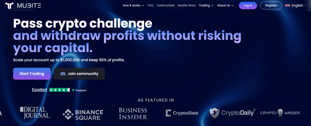 Mubite instant funding interface showing 700+ Bybit markets for crypto prop firms Canada accessible trading.