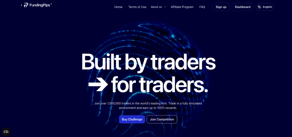 FundedPips MetaTrader 5 platform offering 100% profit split and cheapest prop firm challenges 2025