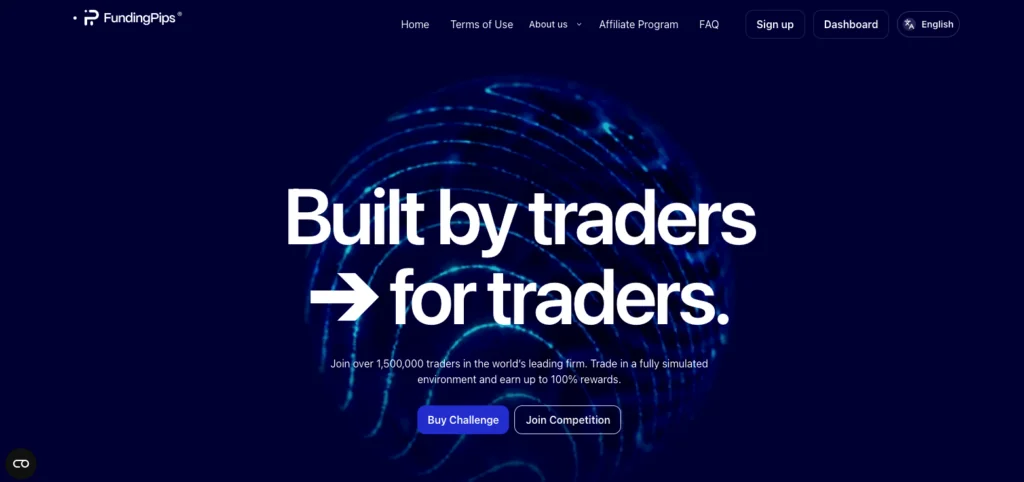 FundedPips MetaTrader 5 platform offering 100% profit split and cheapest prop firm challenges 2025